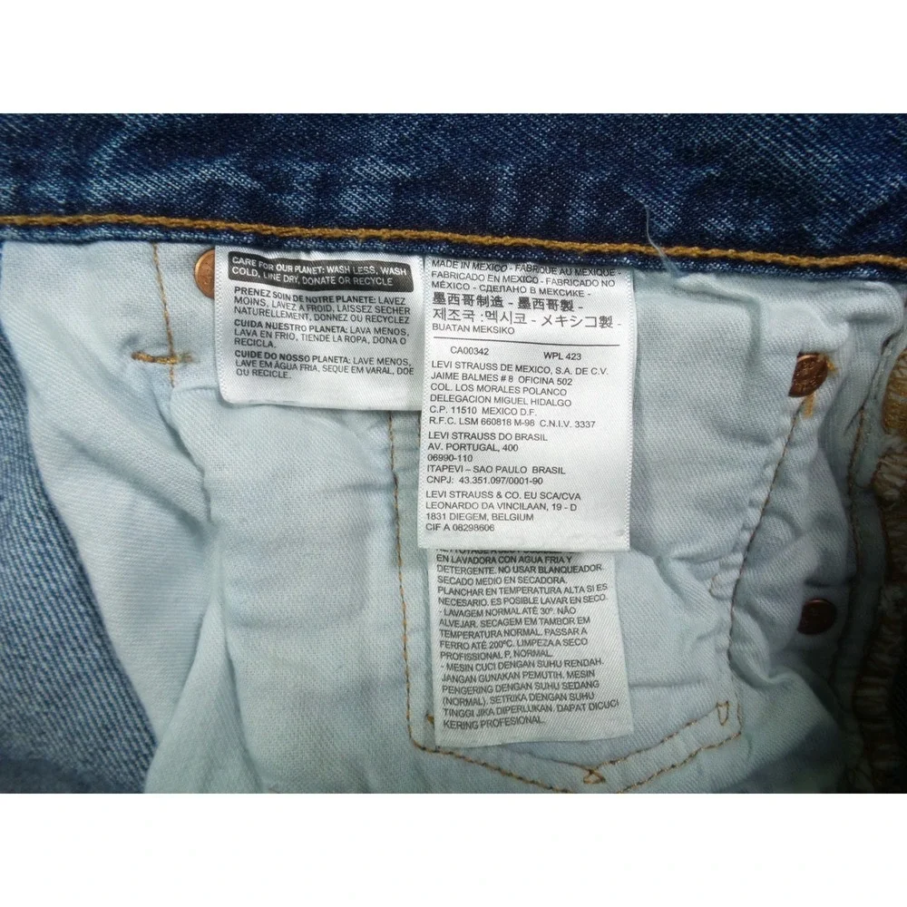Levis 501 Jeans Mens Size 40 x 30 Blue Denim Classic Button Fly Straight Leg‎